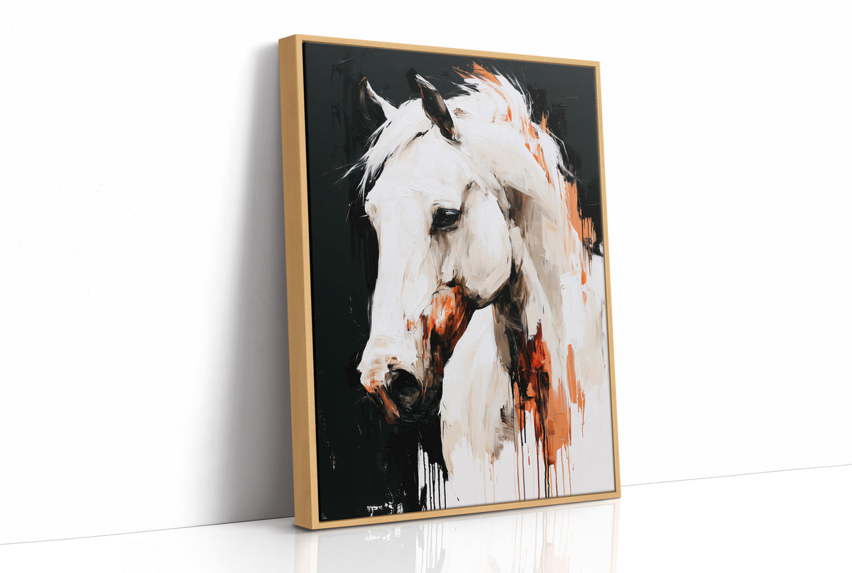 White Stallion in Amber Light