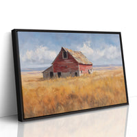 Weathered Red Against Golden Fields