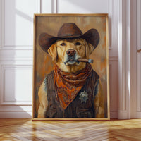 Golden Retriever Sheriff with Western Swagger