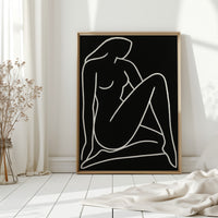 Reclining Muse in White Ink