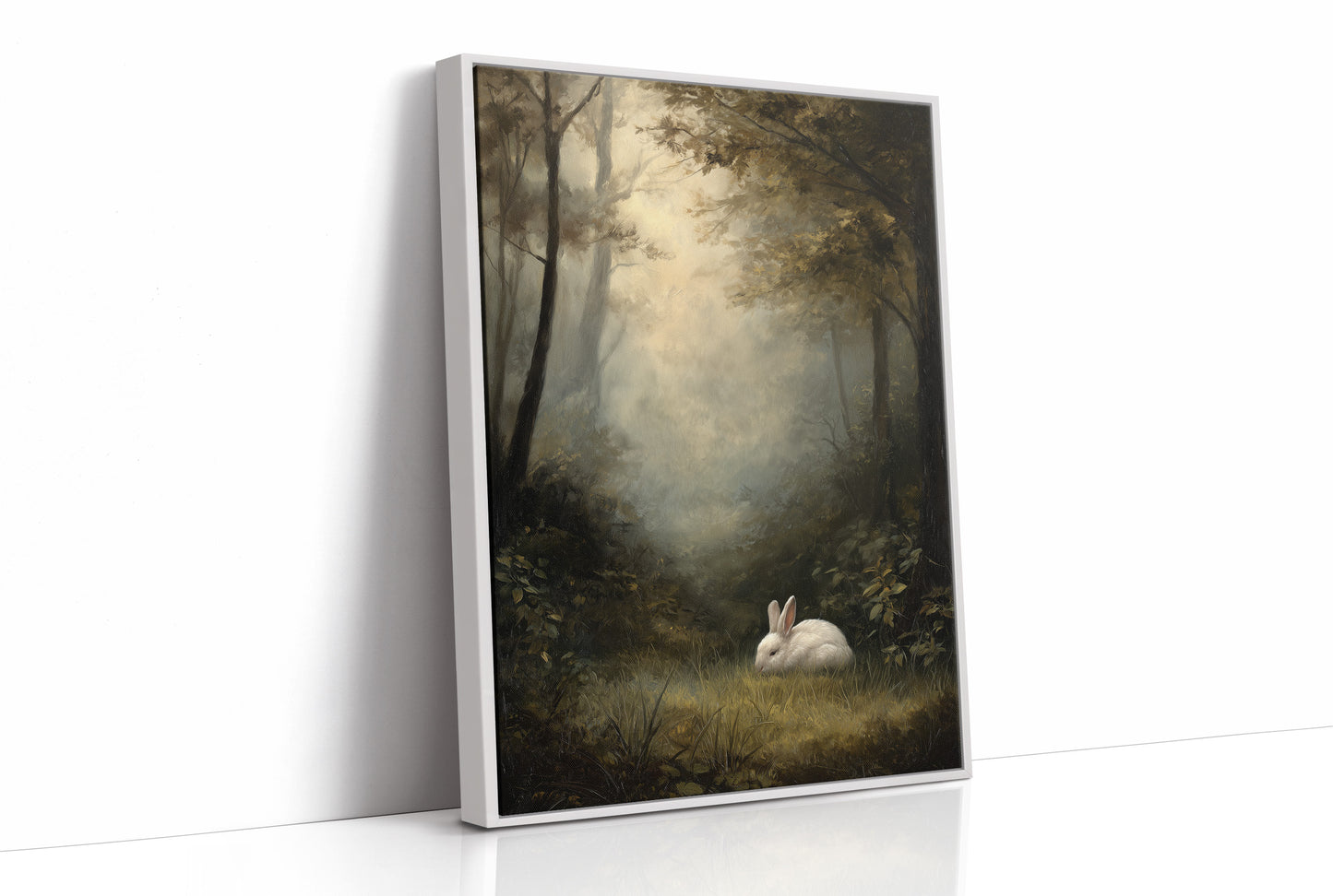 White Rabbit In Forest Haze