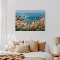 Coastal Poppies Dance Above Azure Waves