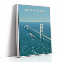 Mackinac Bridge Freighter Crossing