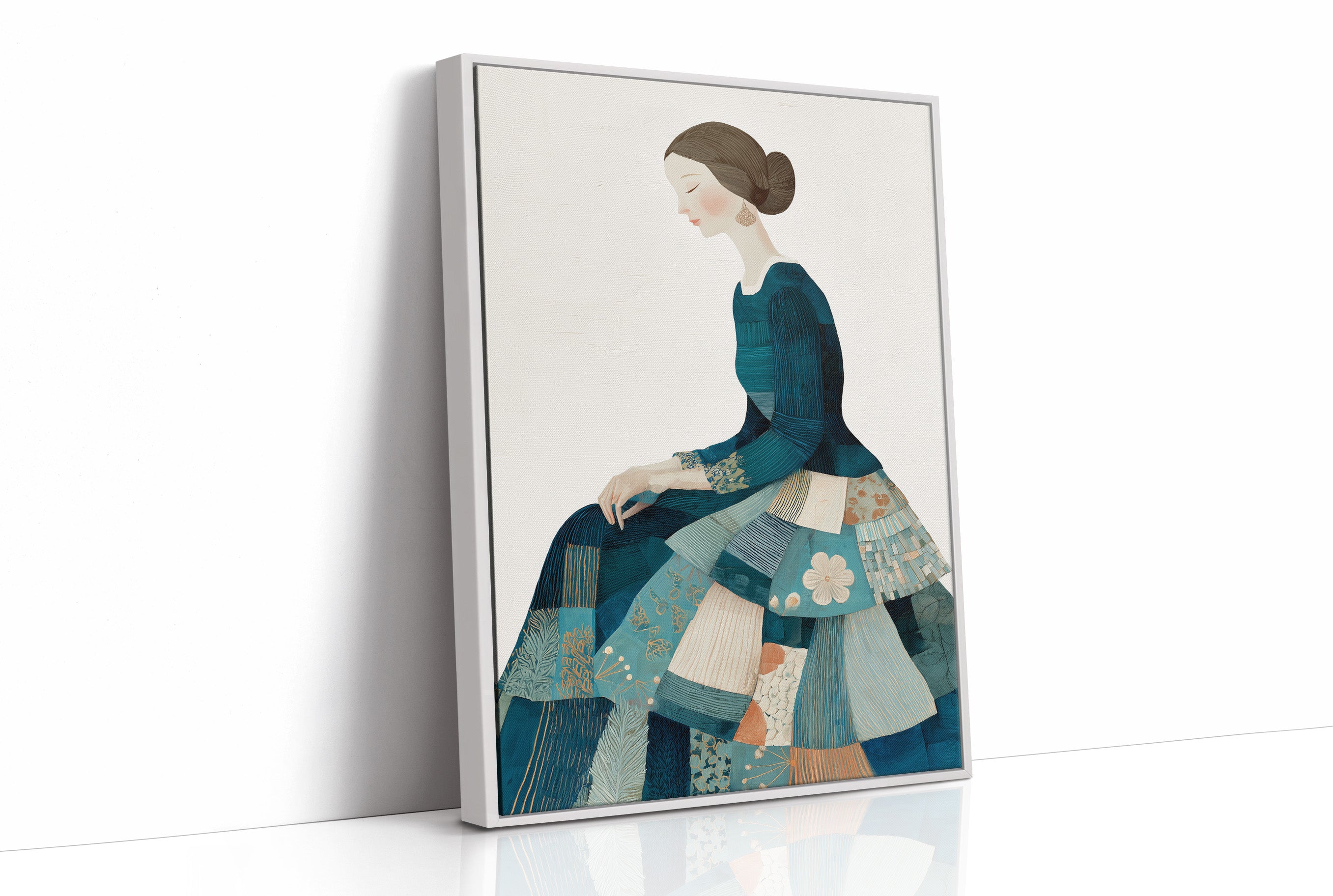 Patchwork Elegance in Teal Reverie