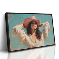 Pink Hat Against Turquoise Sky