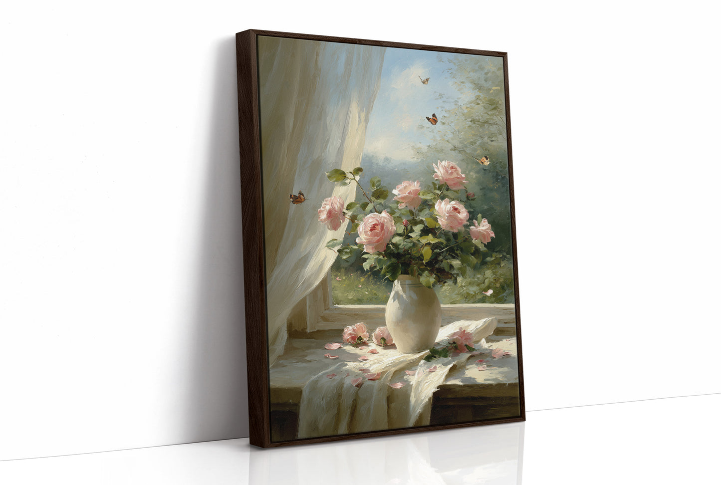 Morning Light on Blush Roses