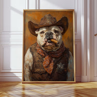 Bulldog Sheriff with a Cigar and Scowl