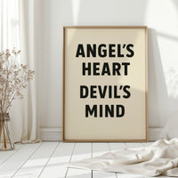 Angel’s Heart Devil’s Mind Typography Print