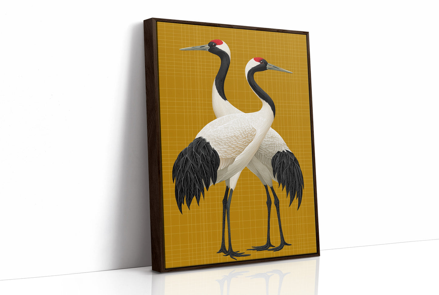 Twin Cranes on Golden Grid