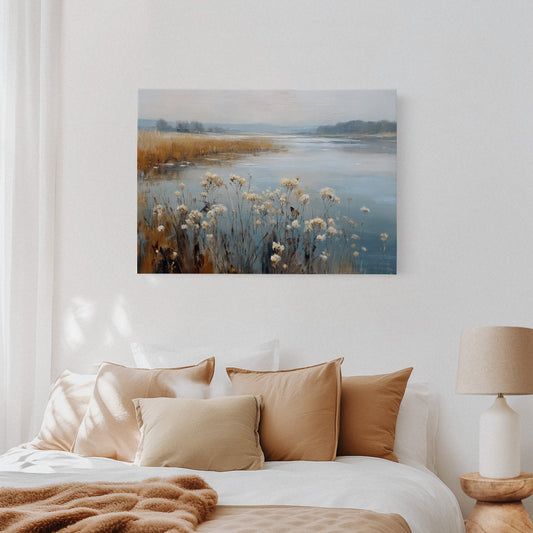 Winter Wildflowers Rest By Lake