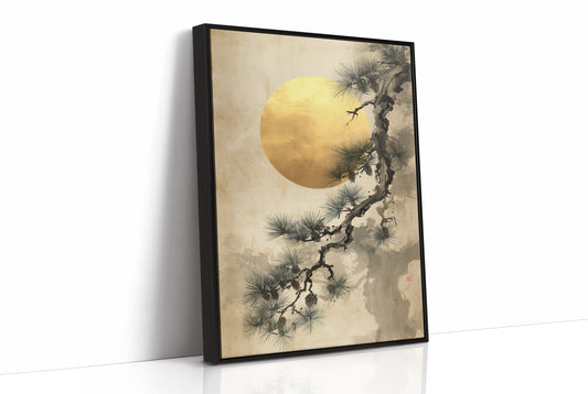 Pine Branches Dance With Golden Moon