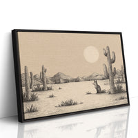 Fox Gazes At Desert Moon