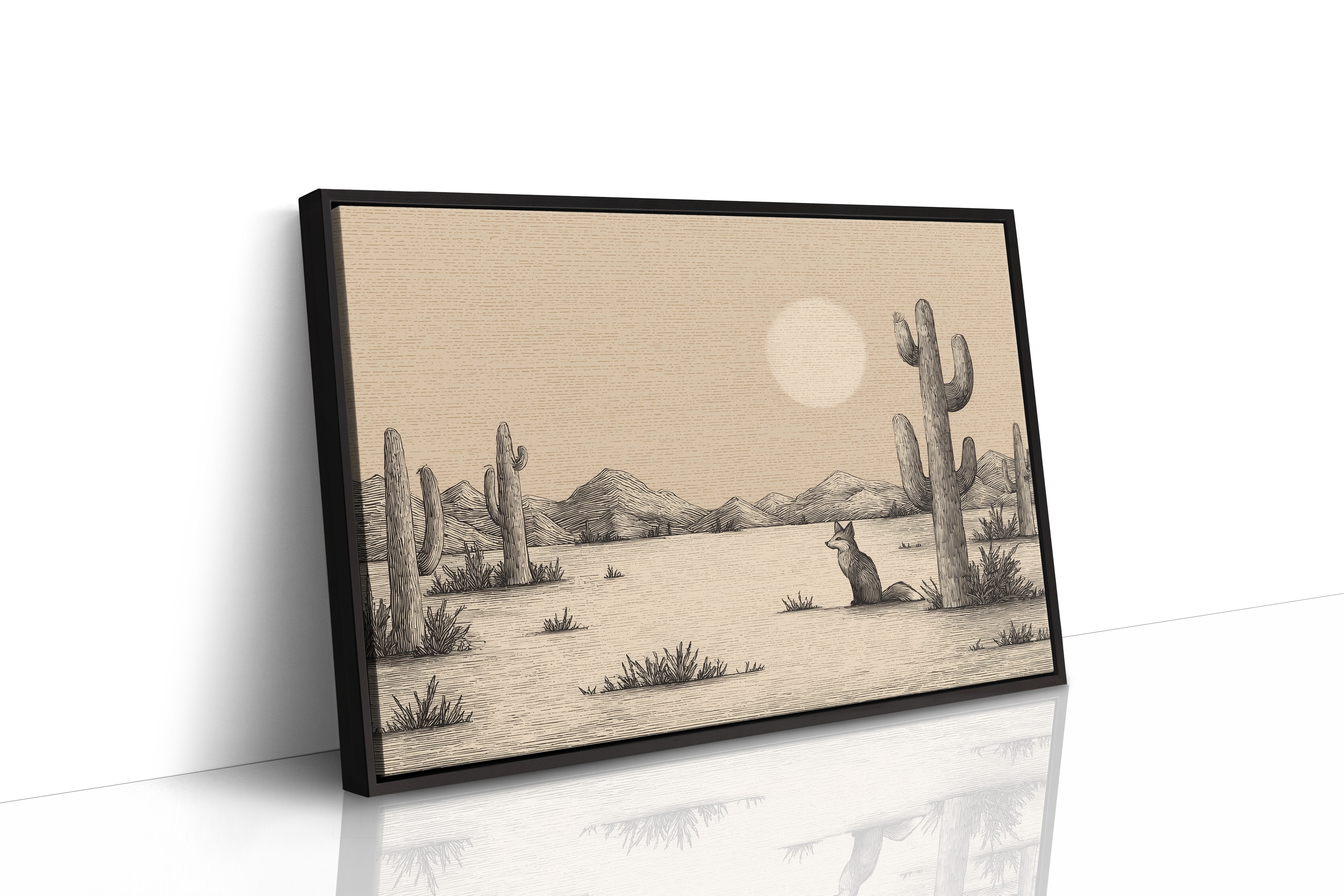 Fox Gazes At Desert Moon