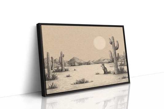 Fox Gazes At Desert Moon
