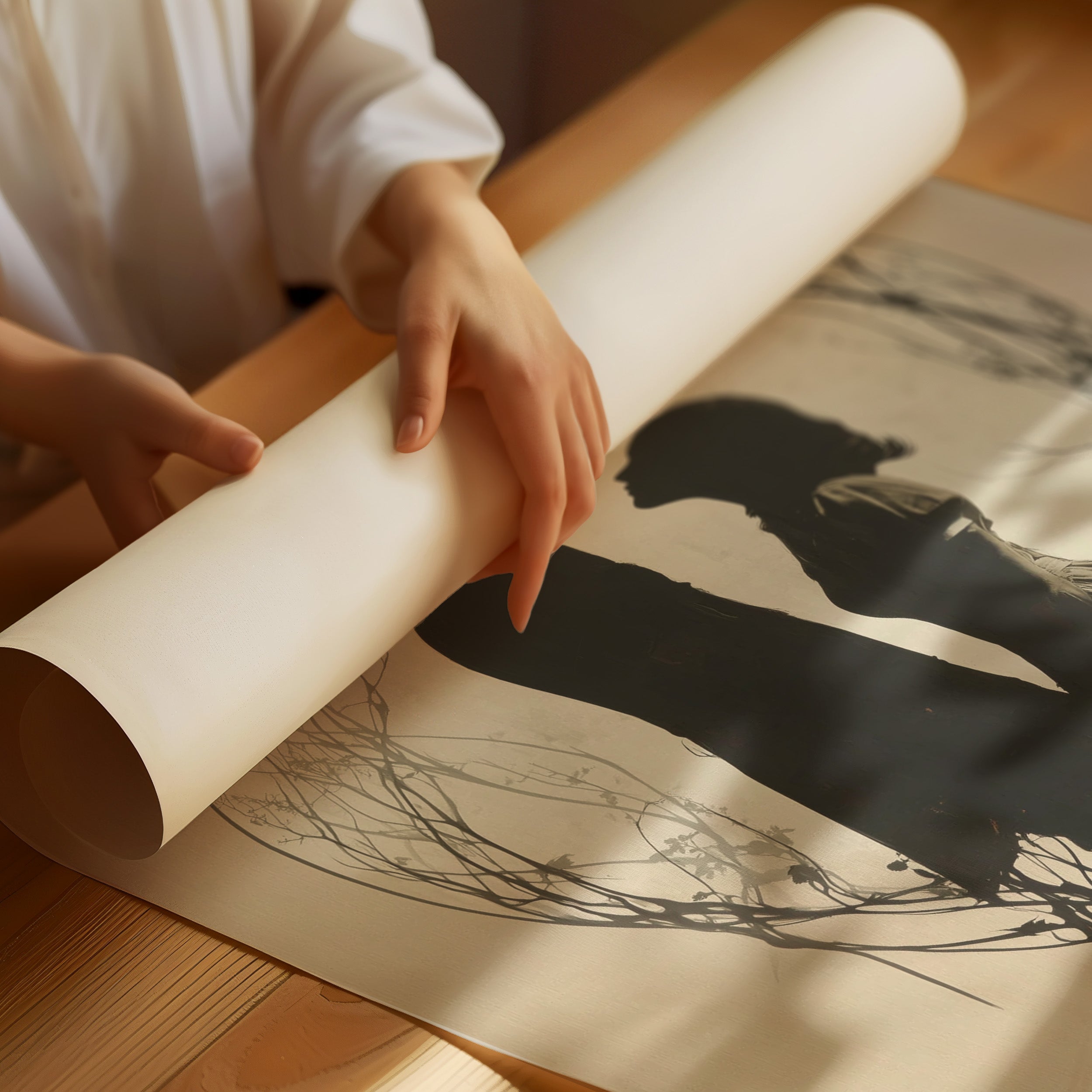 Moonlit Silhouettes In Ancient Tale