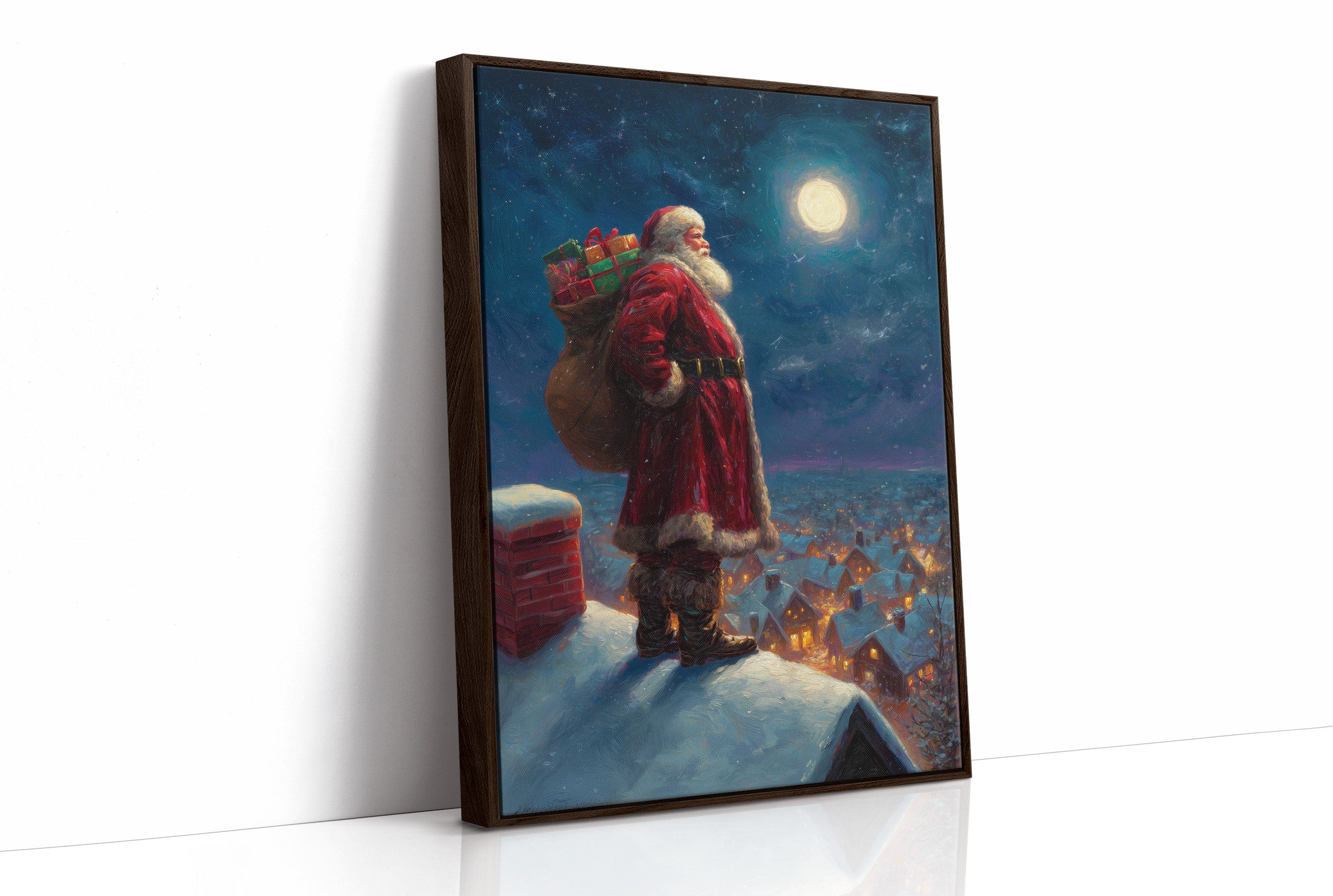 Moonlit Rooftops Welcome Winter's Wonder