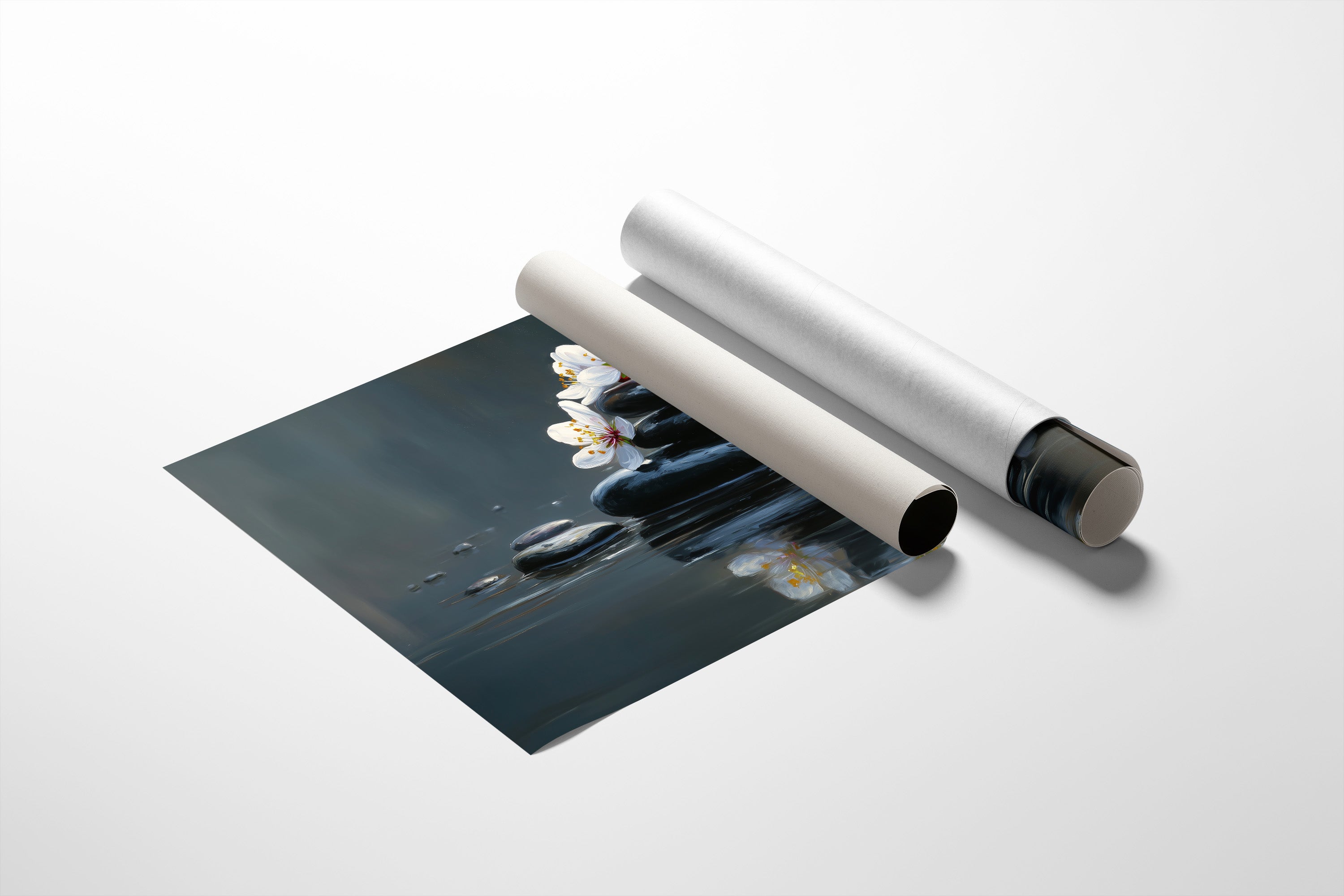 Cherry Blossoms Find Stillness Below