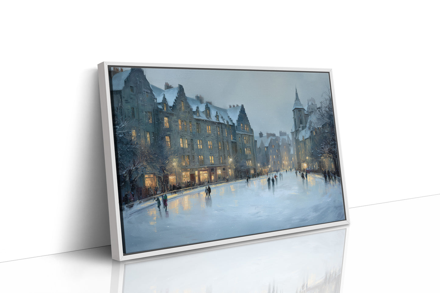 Twilight Skaters Beneath Historic Spires
