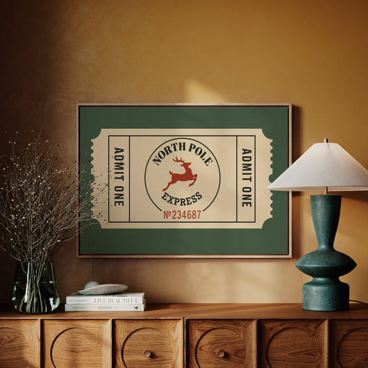 North Pole Express Ticket Print