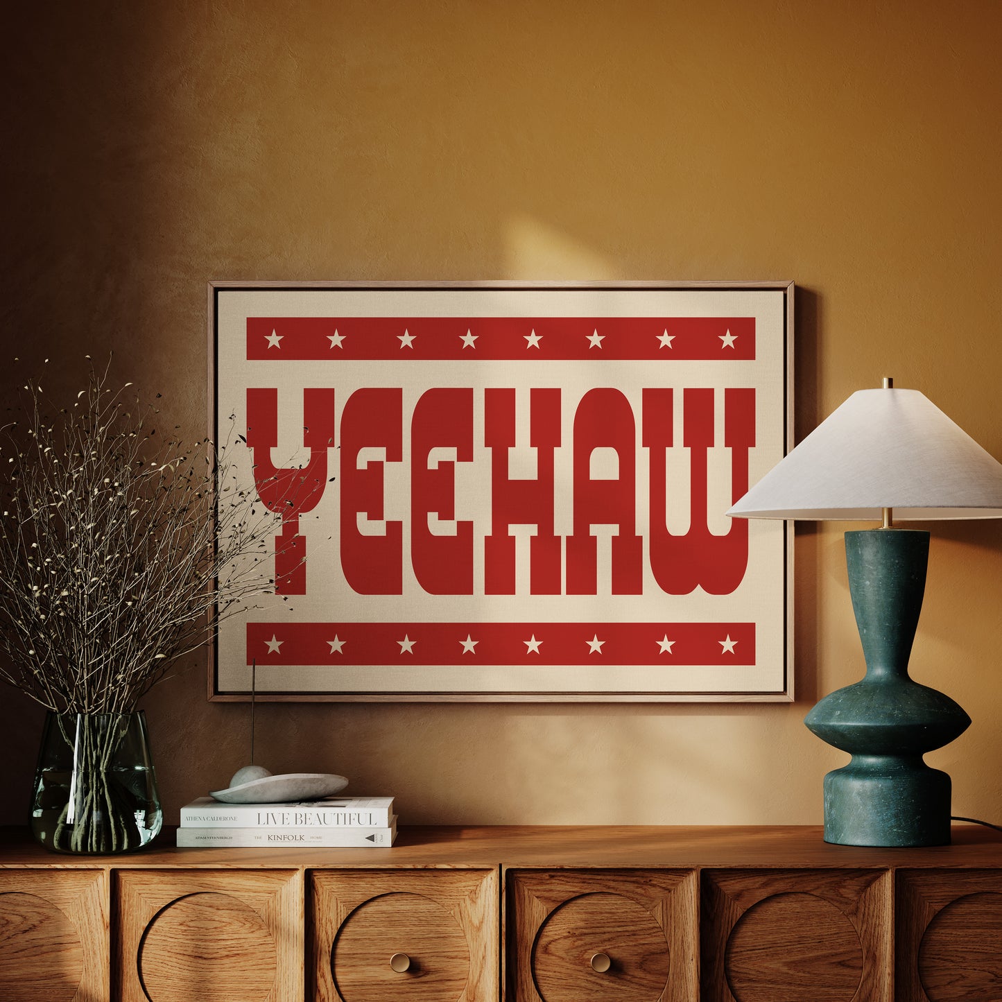 Yeehaw Western Print in Bold Red