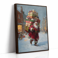 Gifts Tower Above Snowy Streets