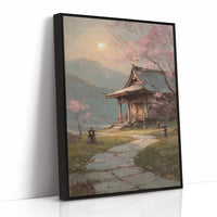 Cherry Blossoms Guard Ancient Temple Path