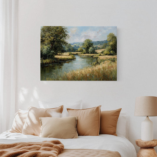 Summer Light Bends Along River