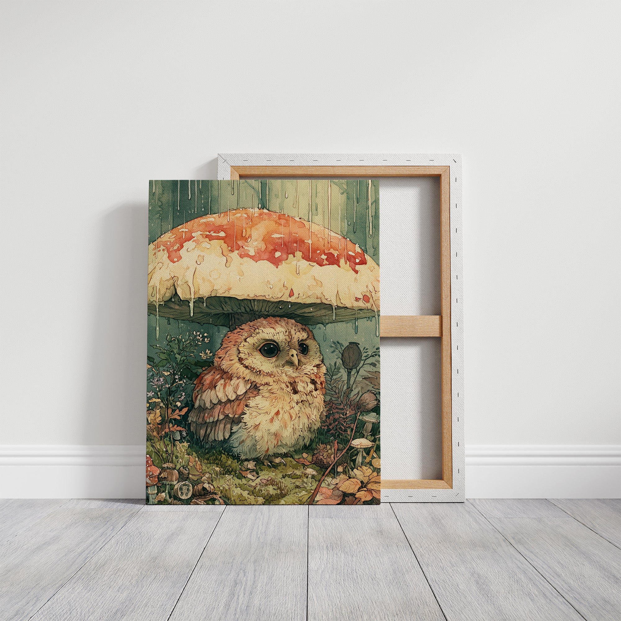 Sheltering Owl Beneath the Toadstool