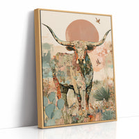 Longhorn Botanical Sunset Collage