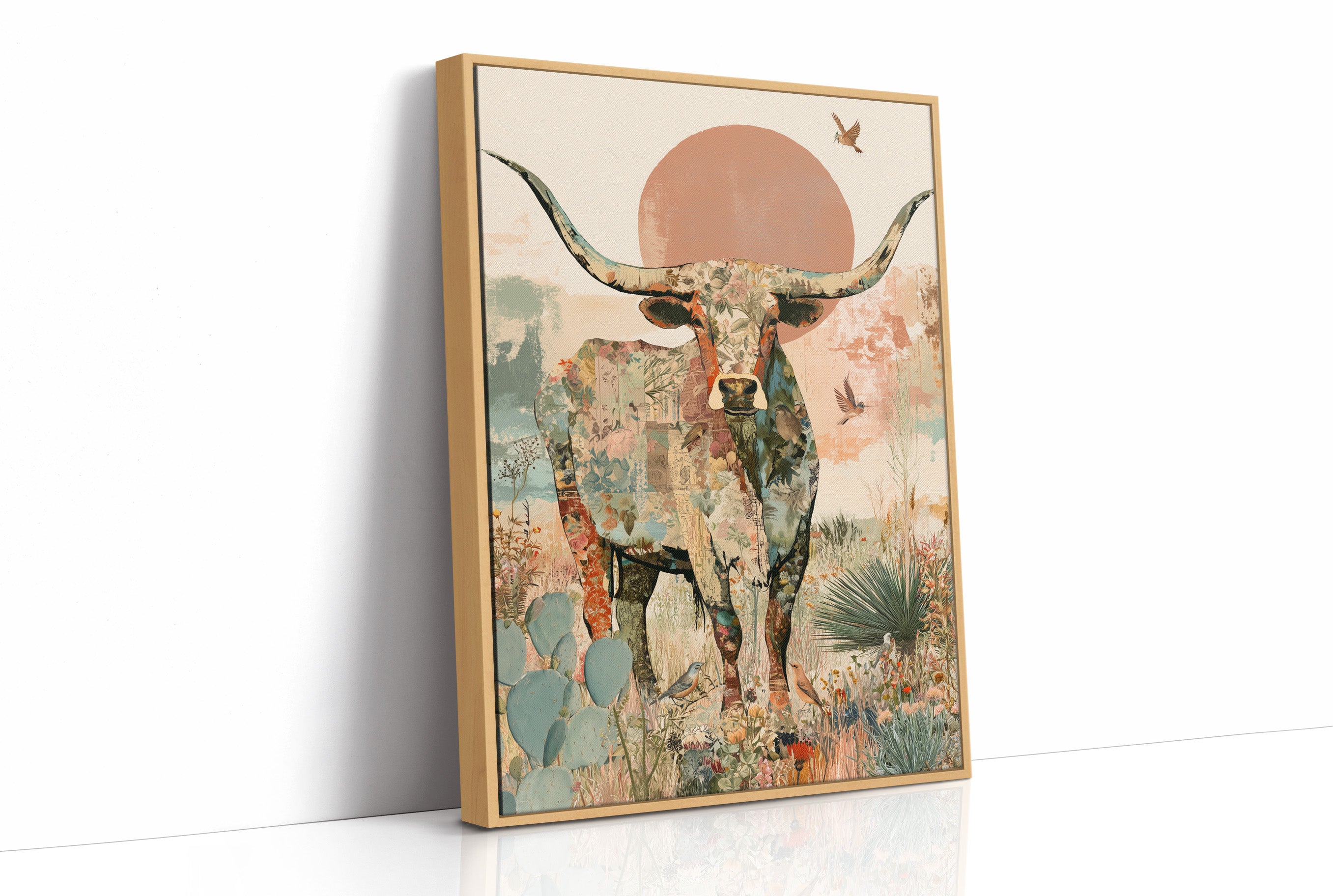 Longhorn Botanical Sunset Collage