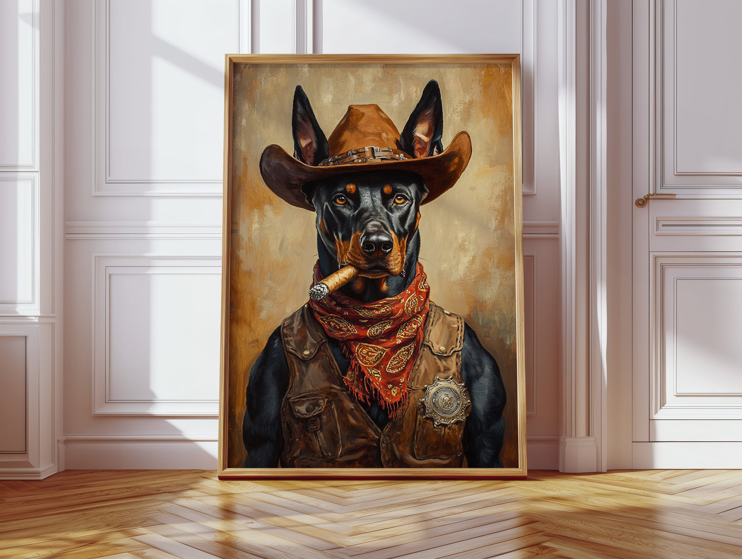 Doberman Marshal with a Steel Gaze