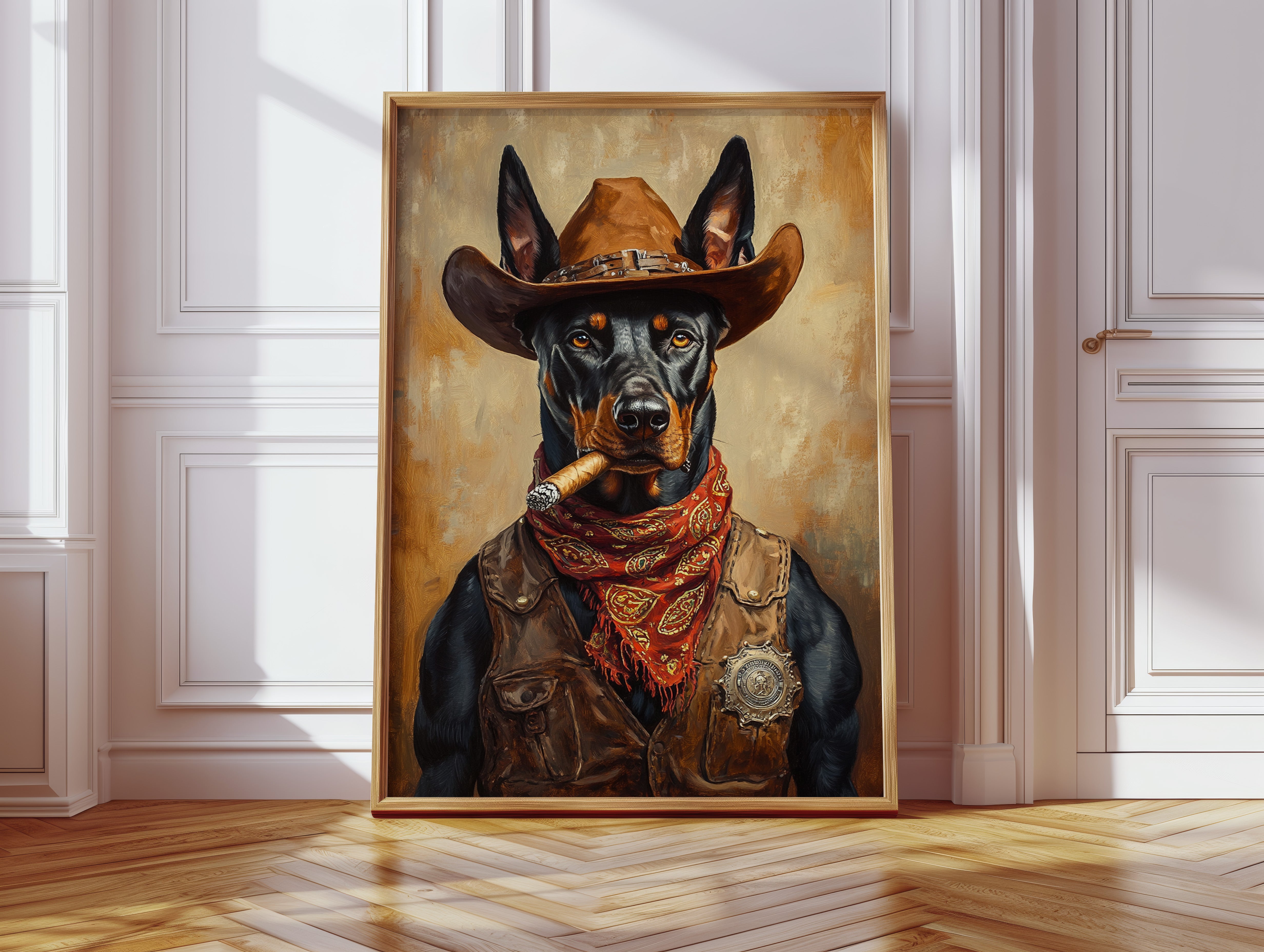 Doberman Marshal with a Steel Gaze