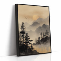 Misty Pagoda Among Mountain Pines