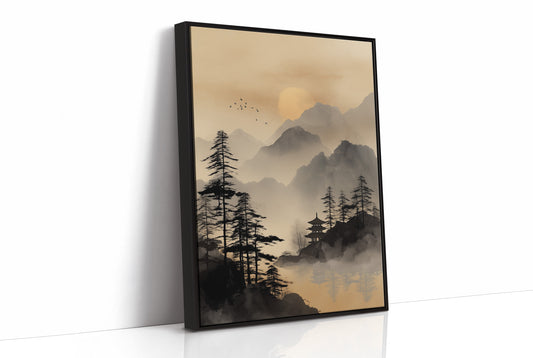 Misty Pagoda Among Mountain Pines