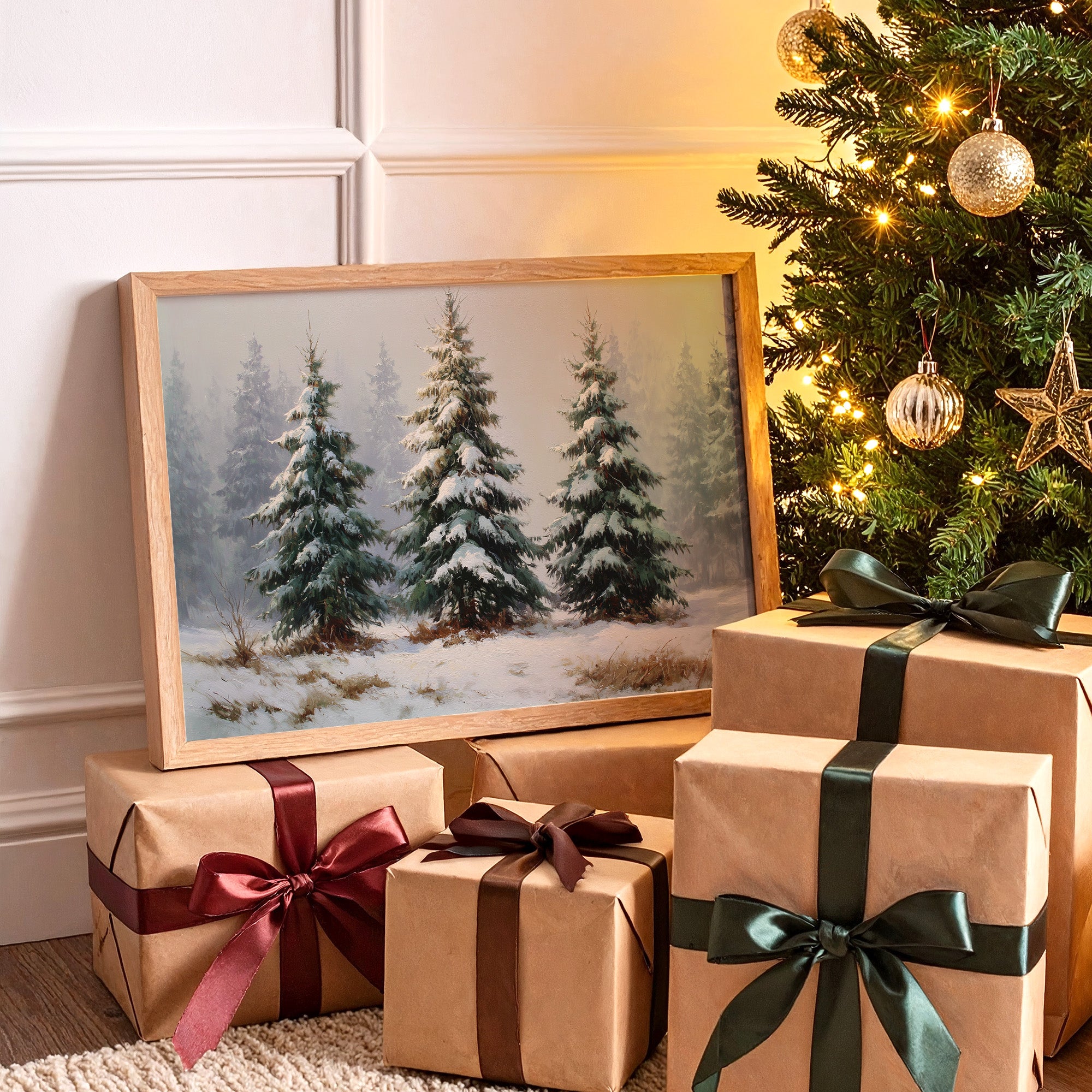 Snow Laden Pines Share Winter Tales