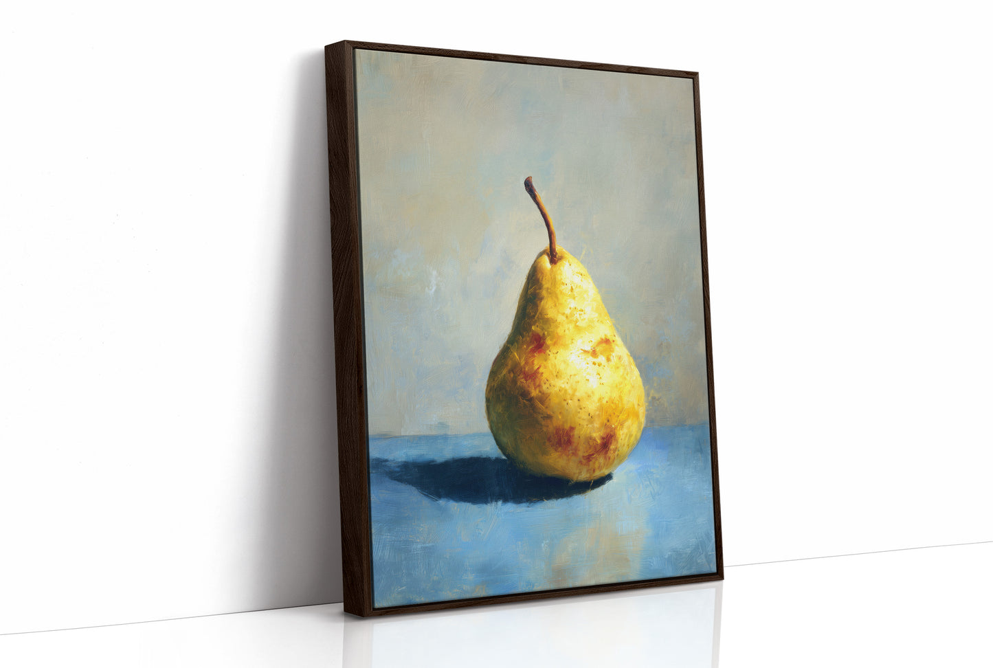 Golden Pear Against Midnight Walls