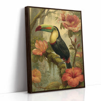 Toucan Among Tropical Blooms