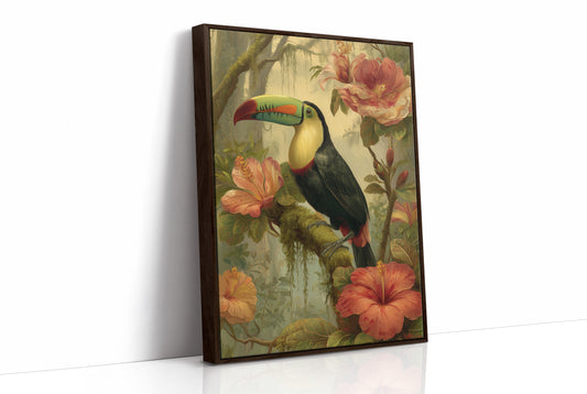 Toucan Among Tropical Blooms