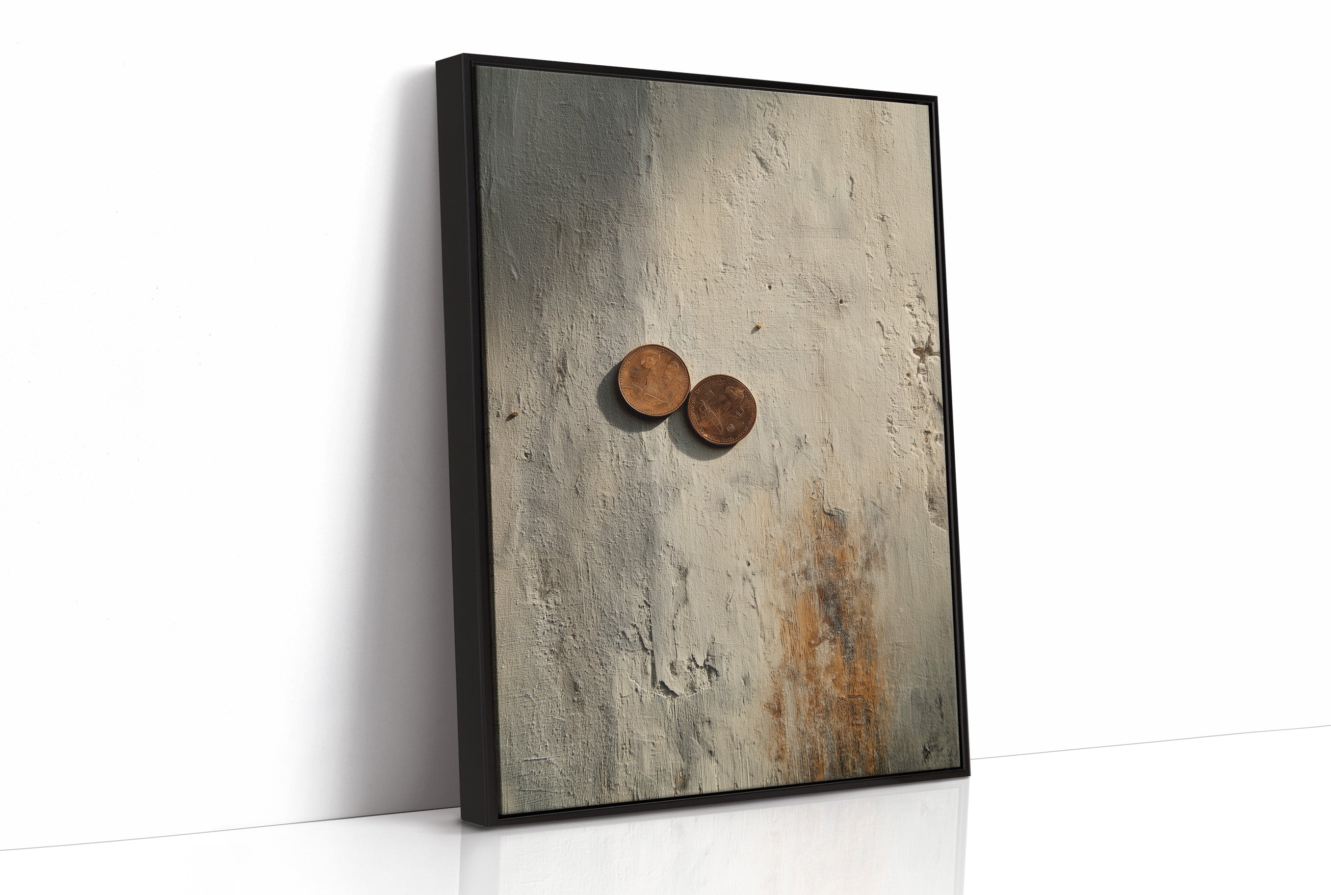 Copper Remnants on Weathered Canvas