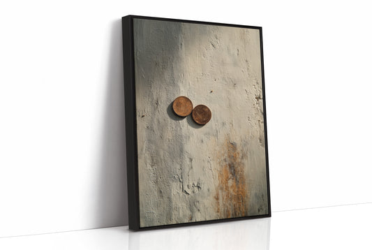 Copper Remnants on Weathered Canvas