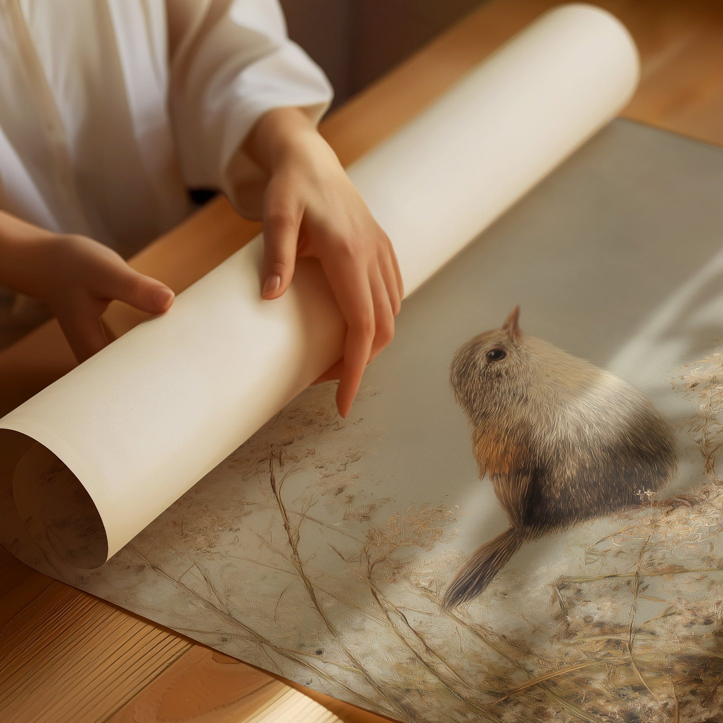 Wren Perches Among Autumn Reeds