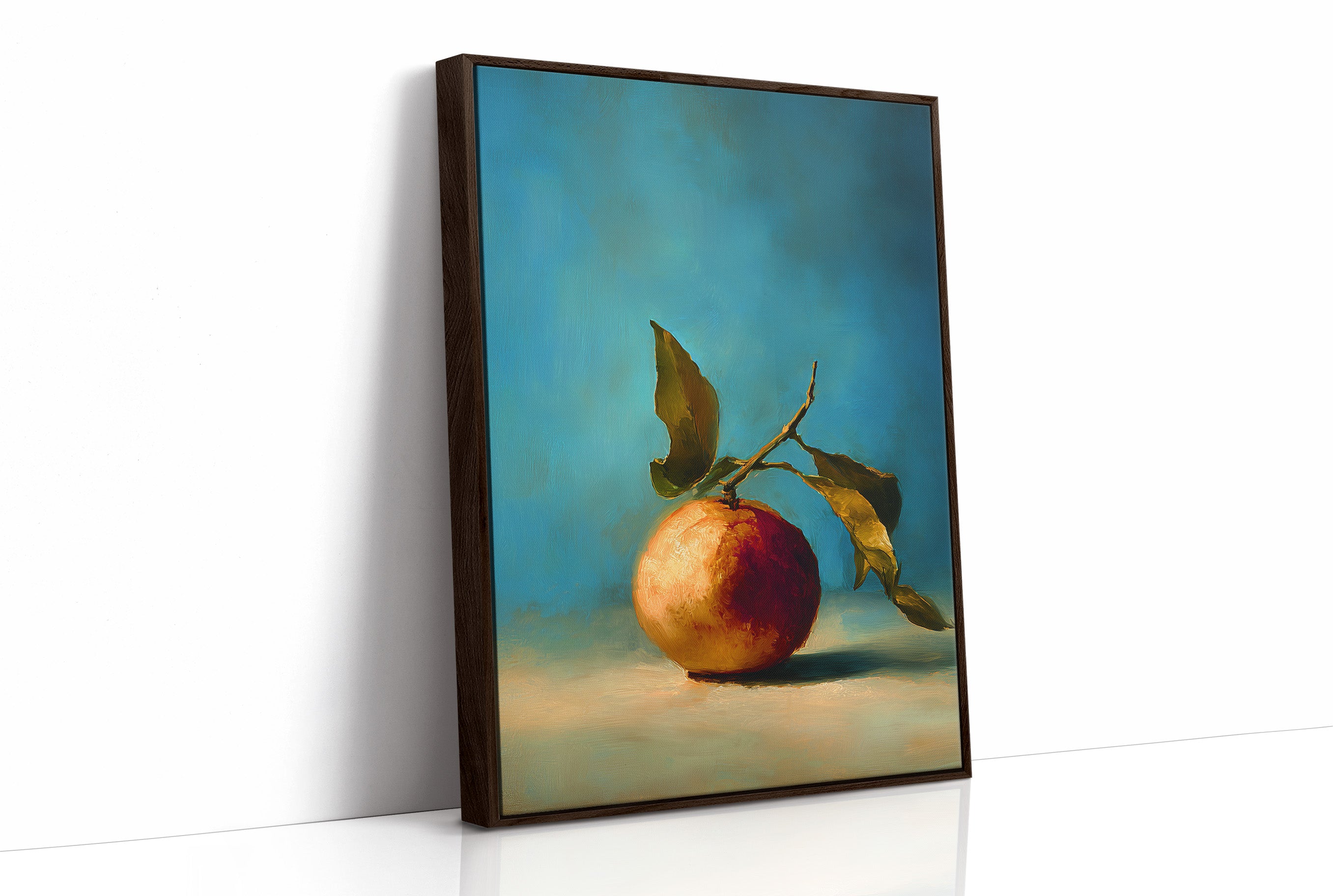 Solitary Peach Against Turquoise Sky
