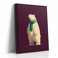 Polar Bear in Green Scarf