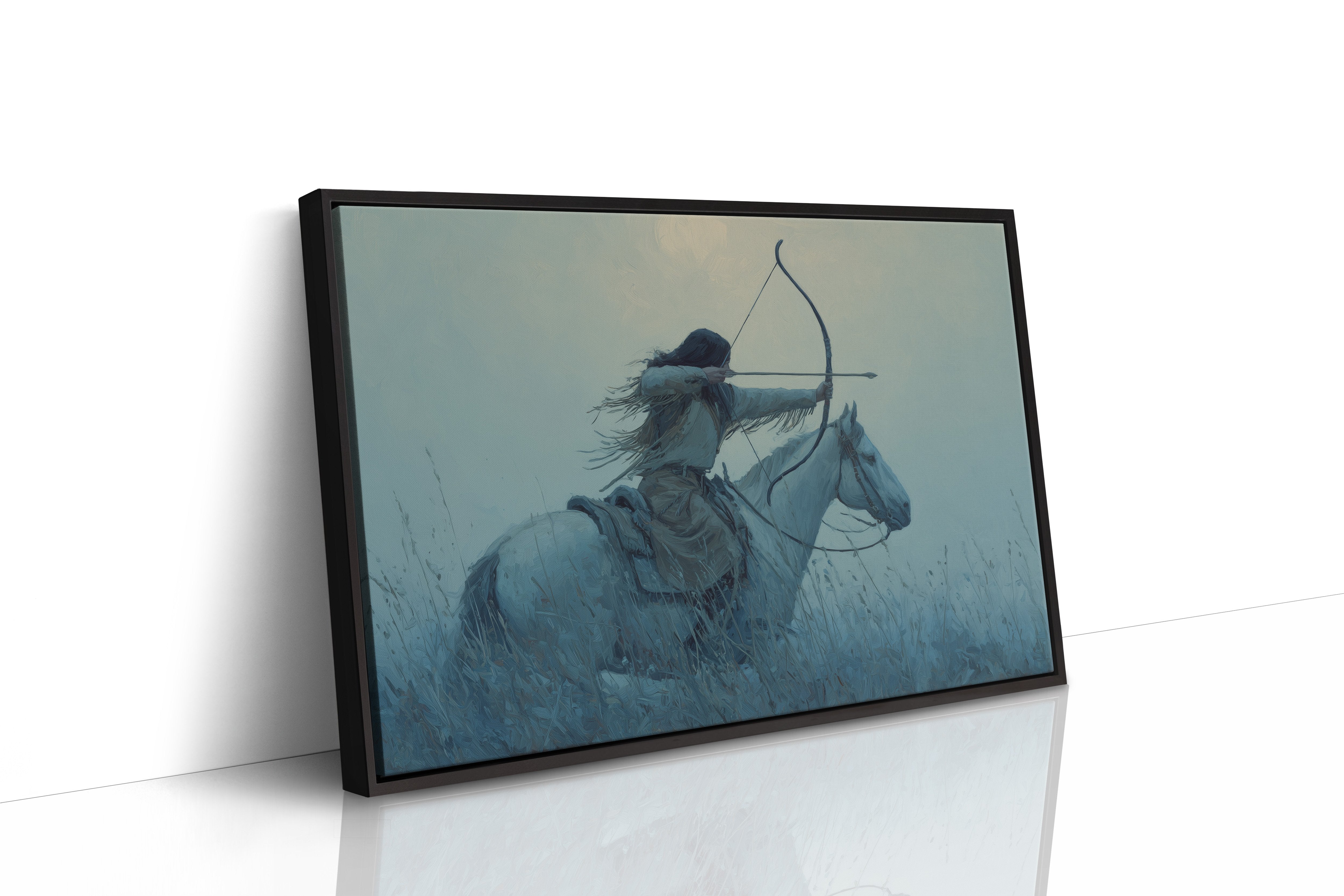 Archer Rides Through Morning Mist