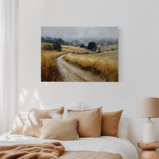 Winding Path Through Golden Fields