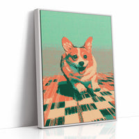 Pixelated Corgi Portrait Pop