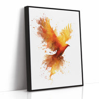 Phoenix Rising From Amber Flames