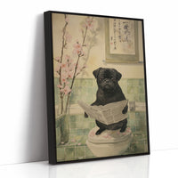 Pug's Morning News And Cherry Blossoms