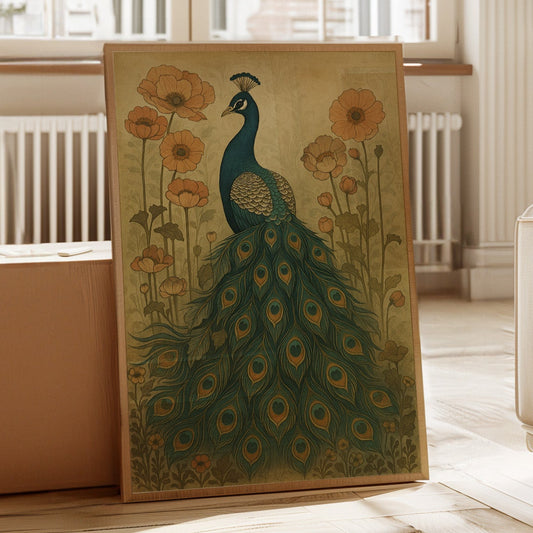 Garden Stillness with a Peacock's Gaze