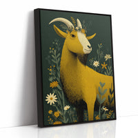 Goat Crowned in Wildflowers